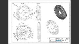 FreeCAD22 K009 Держатель направляющих лопаток вращение проточка метрическая резьба круговой массив