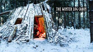 6 DAYS Winter Bushcraft: Skyrim Log Cabin Build