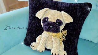 МК НАВОЛОЧКА С 3Д МОПСОМ Подушка крючком | How to crochet a pillow with 3D pug ️ #вязание #pug