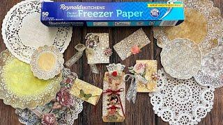 FREEZER PAPER IS BACK!! How To Use DOILIES for Junk Journals! 3 PROJECTS + BONUS! Easy TUTORIAL!