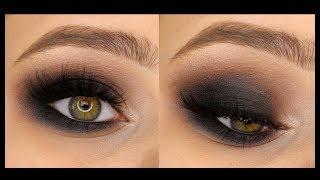 Классический чёрный смоки айс (smokey eyes) в круглой форме.