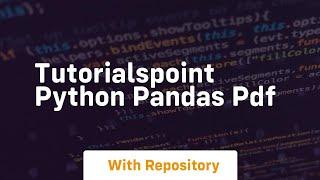 tutorialspoint python pandas pdf