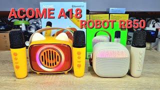 SPEAKER BLUETOOTH KARAOKE ACOME A18 DAN ROBOT RB50 DENGAN MIC BLUETOOTH