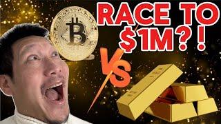 Race to $1 Mil USD! 1 Bitcoin vs 1Kg of Gold! Who will win?! #BTC #Gold #crypto #trading #NASADQ