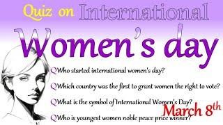 International women's day quiz in English 2025 Quiz on Women's day quiz questions and answers 2025