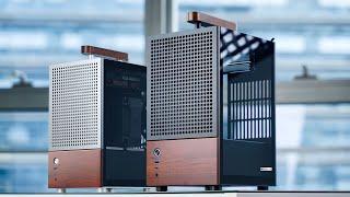JONSBO T6 ITX PC Case, Mini Tower Aluminum Case, Multifunctional Handle, Walnut Panel.MB:DTX/ITX