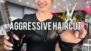  ASMR FAST & AGGRESSIVE HAIRCUT, WASH, & STYLE | NO TALKING, LOTS OF TAPPING, LOFI