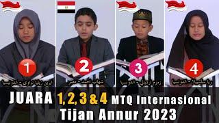 Indonesia Borong Piala !!! Juara 1, 2, 3 & 4 MTQ Internasional Tijan Annur QATAR 2023