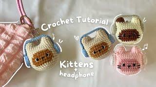  Kittens wearing headphones | Crochet Tutorial | Crochet Cat Tutorial