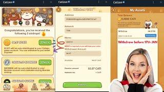 How To Withdrawal Rewards Catizen Airdrop Premium Pass S1 ? CATI Token , Bombie Token , Cone Token |