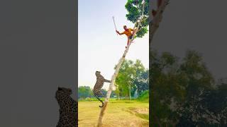 A leopard attacks a boy in the village #vfx #shorts #leopard #wildlife #videos #tiger