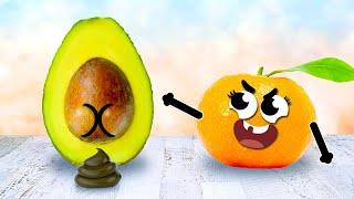 ¡JAJA! ¡FRUTAS QUE HABLAN GRANDES VS  PEQUEÑAS! Historias de frutas parlantes traviesas