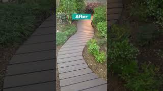 Curved Walkway (Before vs After) Using TuffBlock Deck Blocks  #deckbuilding #diy #landscaping