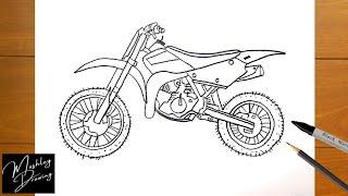 How to Draw a Dirt Bike Easy Step by Step