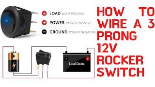 How to wire a 3 prong 12v Illuminated rocker switch