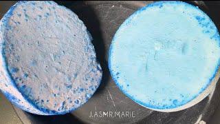 Giant blue gym chalk cornstarch sandwich - #asmr