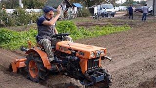 //Супер мини трактор KUBOTA пришол на замену мотоблоку ЗУБР НТ135Е//Свиновод тракторист тренировка//