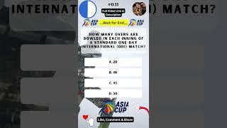 #031, How many overs are bowled in each inning of a standard One Day International ODI match #shorts