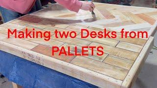Building TWO desk designs from Pallet wood - DIY