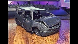 Plasticine car crash test, like BeamNg Drive only in reality