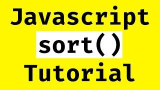 Javascript Array Sort Tutorial