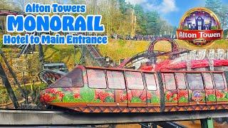 Alton Towers Monorail | Car Park to Main Entrance (April 2024) [4K]