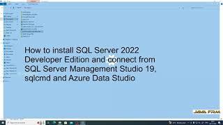 Microsoft SQL Server 2022 Developer Edition Installation on Windows 10 and connect from SSMS, sqlcmd