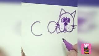 Как из слова "Cat" нарисовать кошку