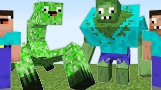 Нуб крипер мутант VS Про зомби мутант в Minecraft