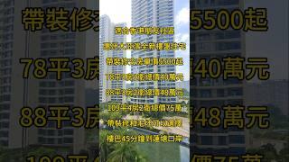 惠州大亞灣全新樓盤住宅​帶裝修交房單價5500起​78平3房1衛總價40萬元​88平3房2衛總價48萬元​109平4房2衛總價75萬​帶裝修和毛坯可以選擇樓巴45分鐘到蓮塘口岸​ #惠州房產 #熱門