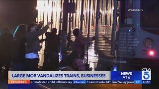 No arrests made after mob attack on L.A. trains, shops, police vehicle