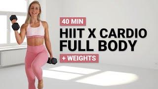 40 MIN DUMBBELL HIIT X CARDIO | Full Body | Giantsets | Strength Exercises | Super Sweaty |