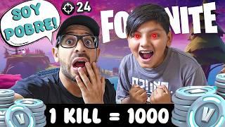 1000 PAVOS por cada KILL QUE HAGO en FORTNITE! | KARIM JUEGA