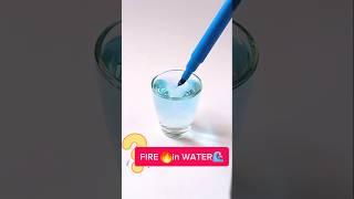 Satisfying *FIRE in WATER* experiment #shorts Creative Ideas Urooba /DIY paper crafts