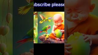 so little cute baby Monk!! #subscribe #baby #viralvideo #cute #youtubeshorts #cutebaby #shortsvideo