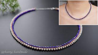 Simple and easy to make beaded necklace for beginners. Beading tutorial