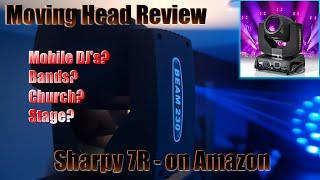 Moving Head Review of the Sharpy 7R 230 Beam moving head available from Amazon.