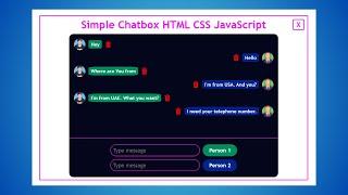 Simple Chatbox HTML CSS JavaScript