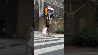 sak amputee woman crutching on street #disabled #sak #rak #crutches #legamputee#amputada #hipamputee