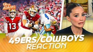 Kay Adams Reacts to 49ers-Cowboys, Coach Shanahan Leading Halftime Spark, Niners Tied for 1st Place