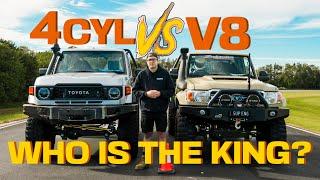 Superior Engineering V8 vs 4-cylinder 79 Series Toyota Landcruiser. Head-To-Head Drag Race.