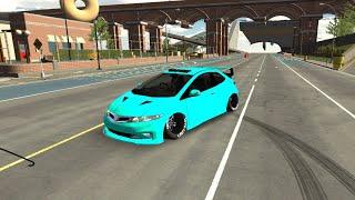 Driving a Honda Civic Type R Mugen in car parking multiplayer.