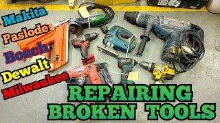 Power Tools Repairathon. Repairing  bunch of faulty machines for customers.