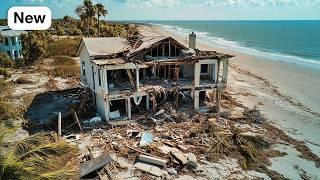 Hurricane Milton Devastates Manasota Key Florida - Drone