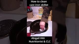 How to clean cast iron skillet!#shorts