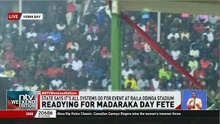 Homa Bay Residents Stream Into Raila Odinga Stadium Hours Before Madaraka Day Fete