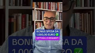 NUOVO BONUS SPESA 1.000,00 EURO DETTAGLI - REQUISITI , vediamo insieme di cosa si tratta #youtube