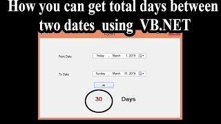 How you can get total days between two dates  using Vb.net