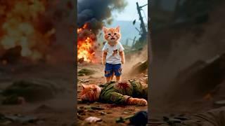 القط مياو مستني أبوه يرجع من الحرب ضد أعداء الوطن… واللي حصل بعدها كسر قلبه!  #shorts #cat #ai
