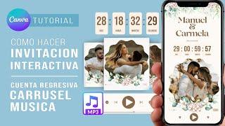 How to make INTERACTIVE INVITATION for WEDDING with COUNTDOWN, PHOTO CAROUSEL AND MUSIC for free